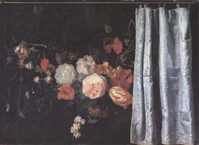 SPELT, Adrian van der Flower Still Life with Curtain (mk14) Germany oil painting art